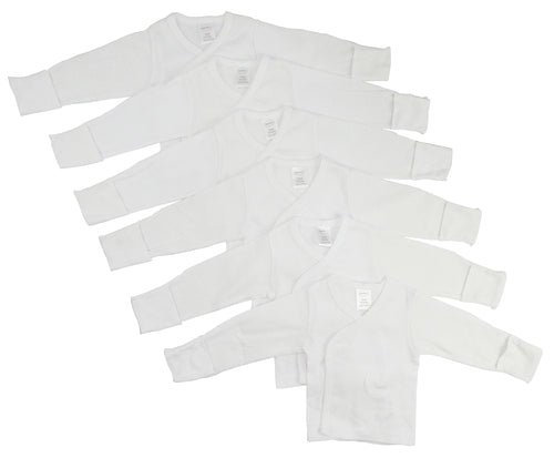 Bambini Preemie Long Sleeve Side Snap With Mitten 6 Packcuff