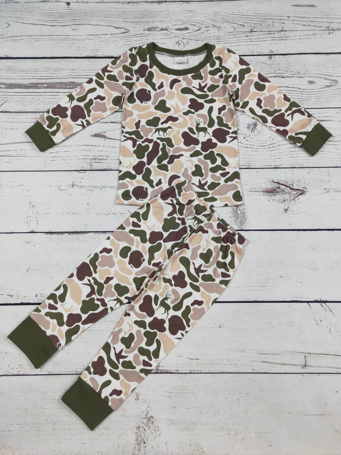 Baby Boys Hunting Camouflage Printed Pajamas set