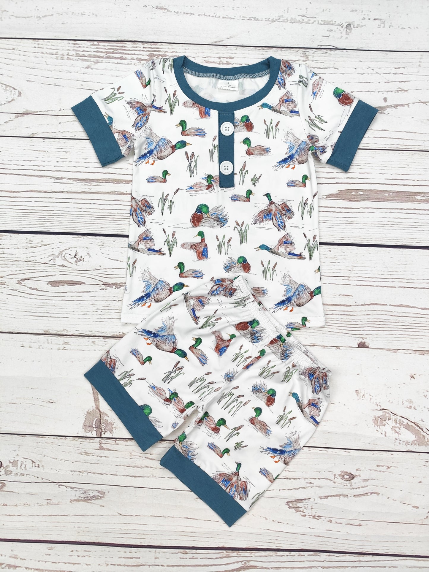 Boys Duck Printed Pajamas Set