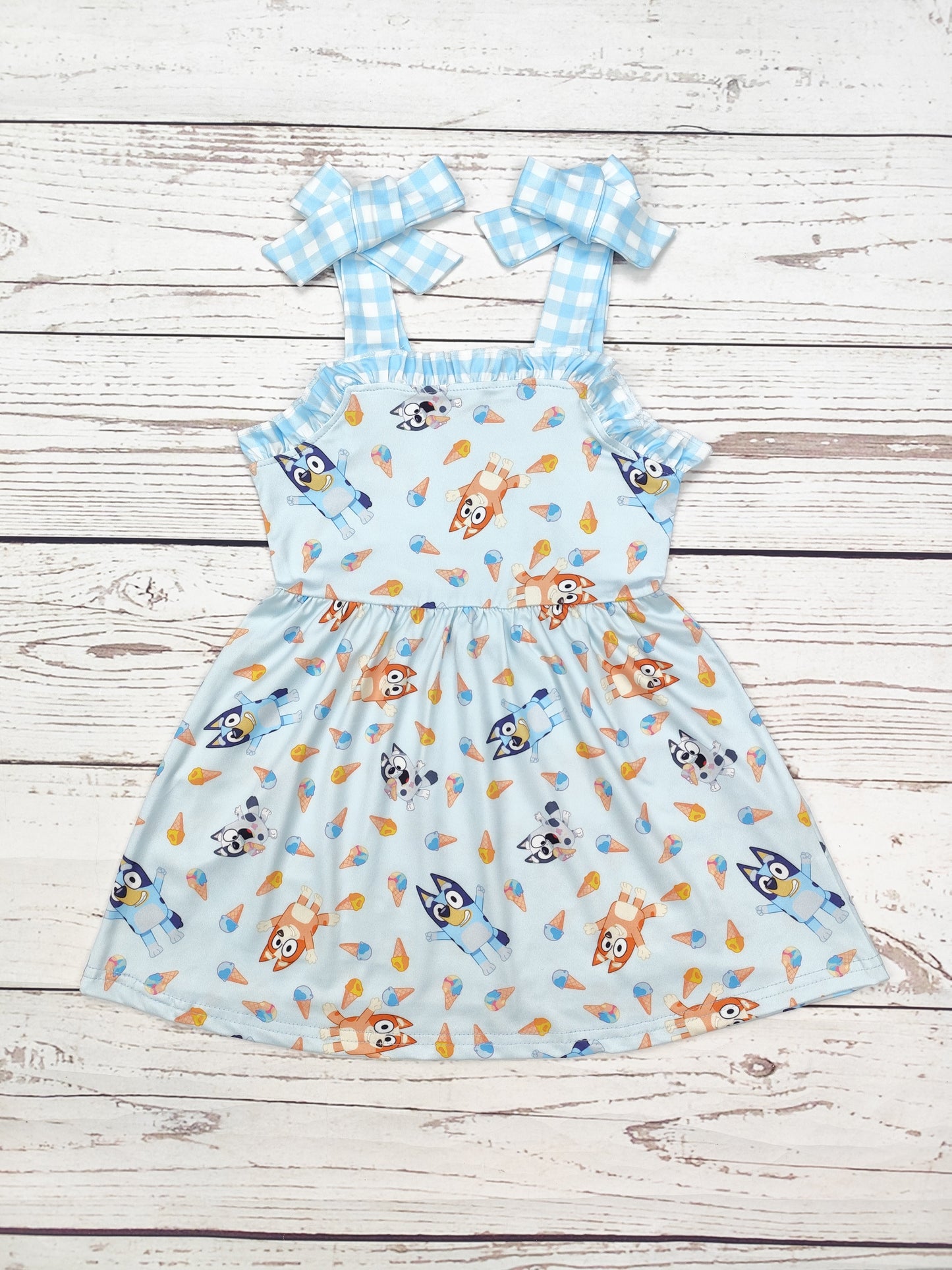 Baby Girl Character Dress with Ice Cream Print