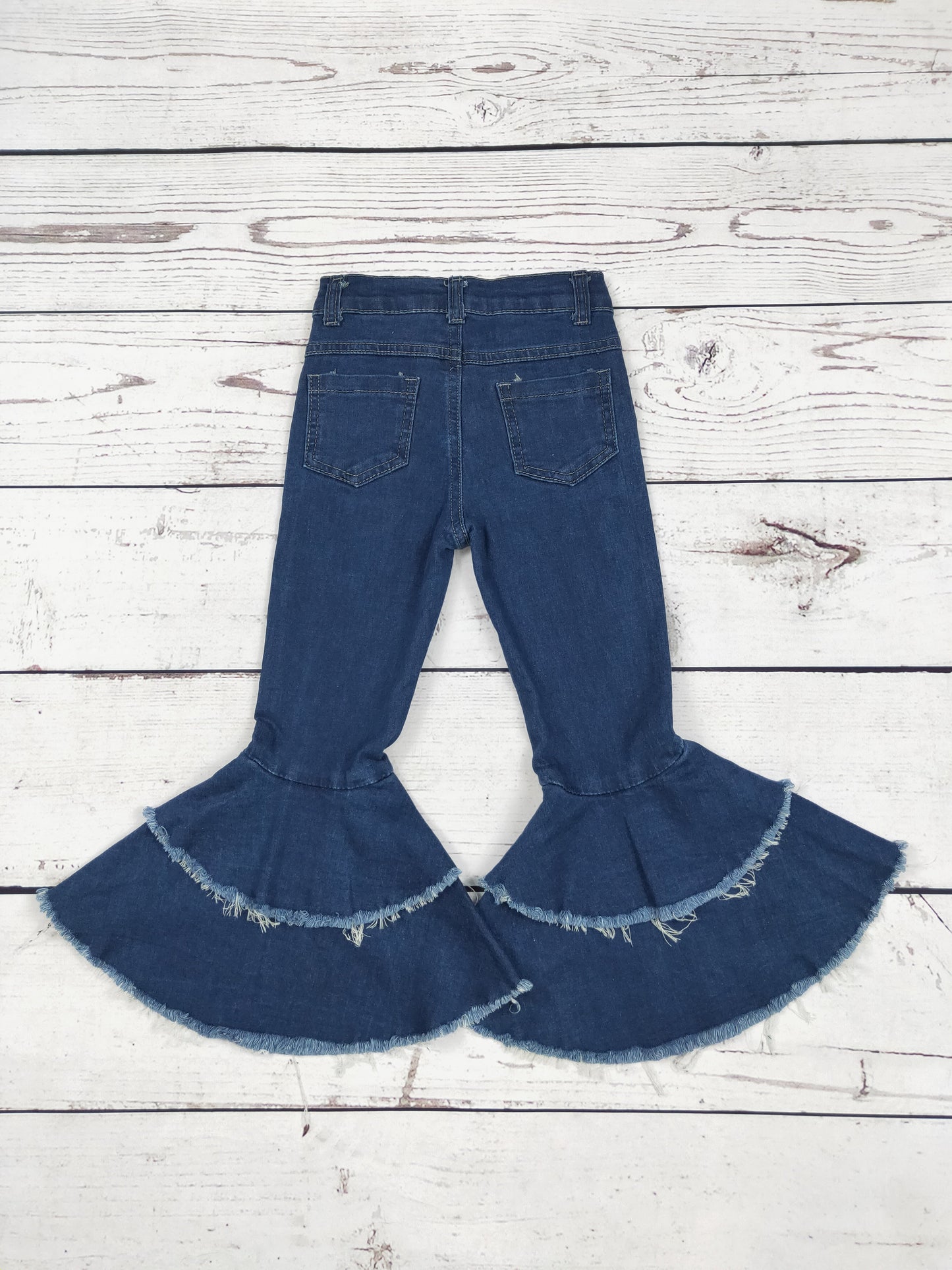 Girls Bell Bottom Jeans with Ruffle