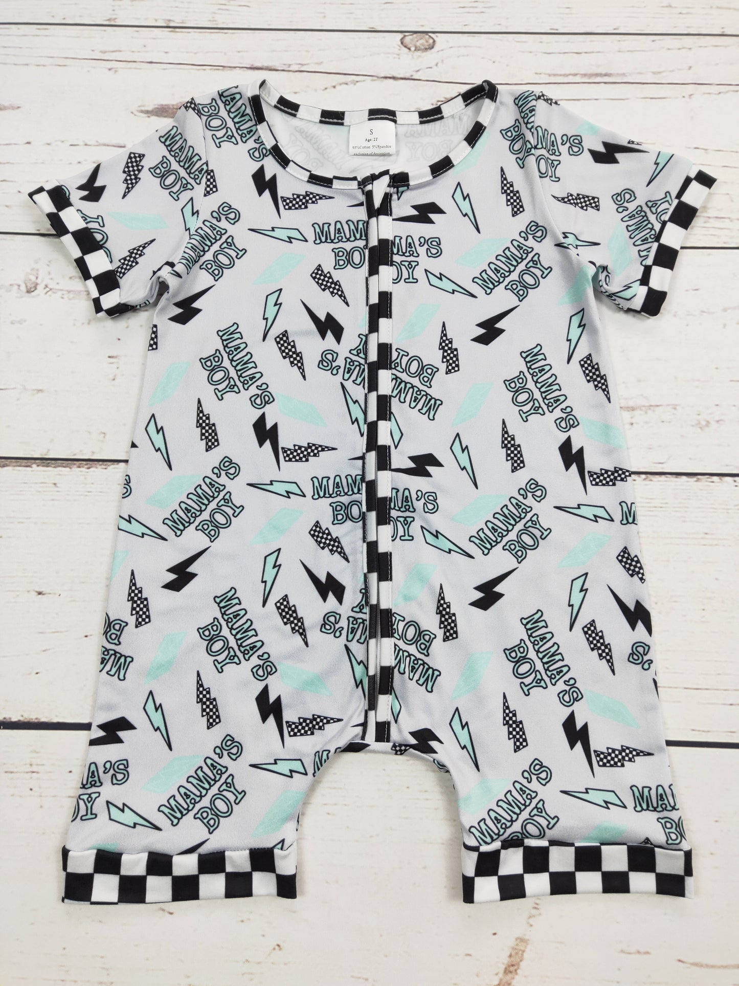 MAMA'S BOY Baby Zip Romper