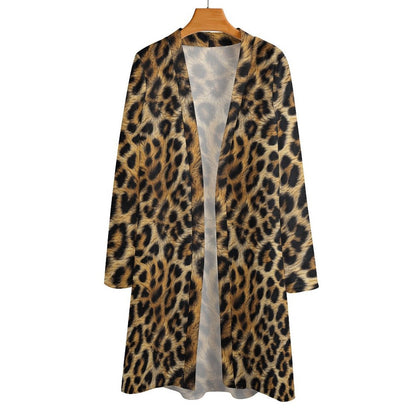 Baha Ranch Retro Pop Western Leopard Lightweight Cardigan