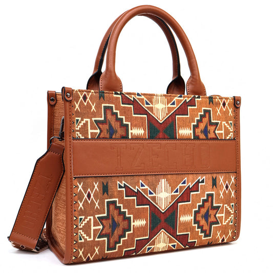 Brown Aztec Western Tote Bag
