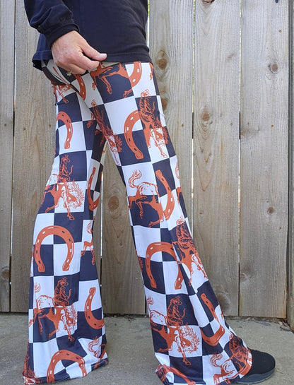 Checkered Rodeo Flare Pants