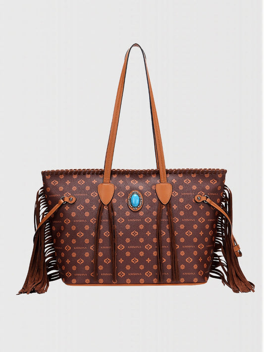 Brown Fringe Big Capacity Women Shoulder Bag