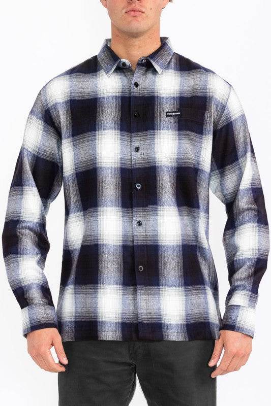 Mens Plaid Long Sleeve Flannel