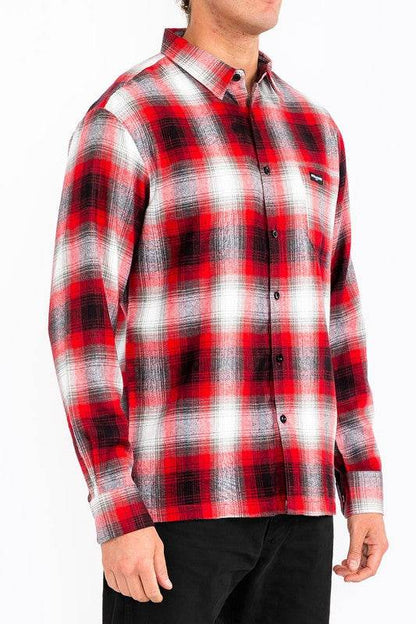 Mens Plaid Long Sleeve Flannel