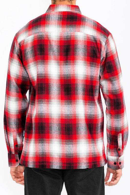 Mens Plaid Long Sleeve Flannel