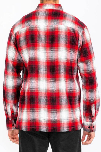 Mens Plaid Long Sleeve Flannel