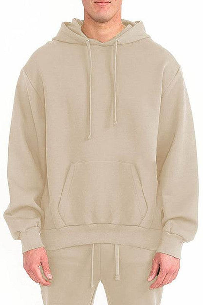 Mens Solid Tech  Fleece Hoodie