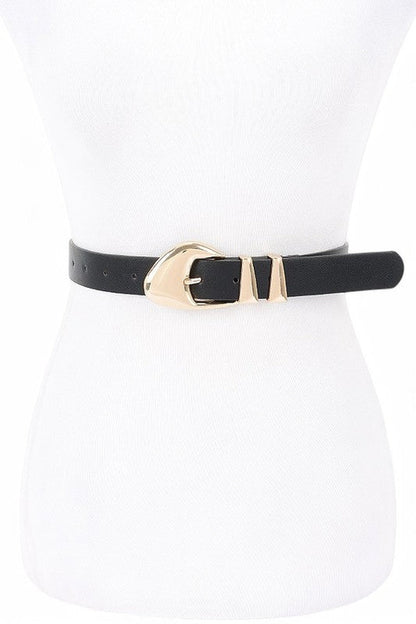 Polish Buckle Skinny Fashion Belt
