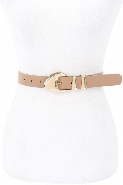 Polish Buckle Skinny Fashion Belt