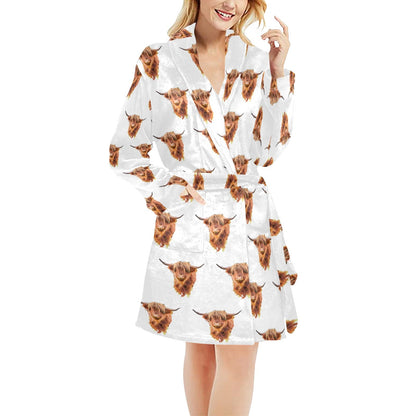 Highland Cow Women's Western Bath Robe