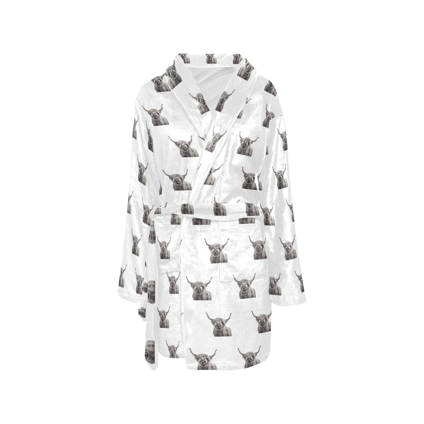 Silly Highland Cow Women's Western Bath Robe