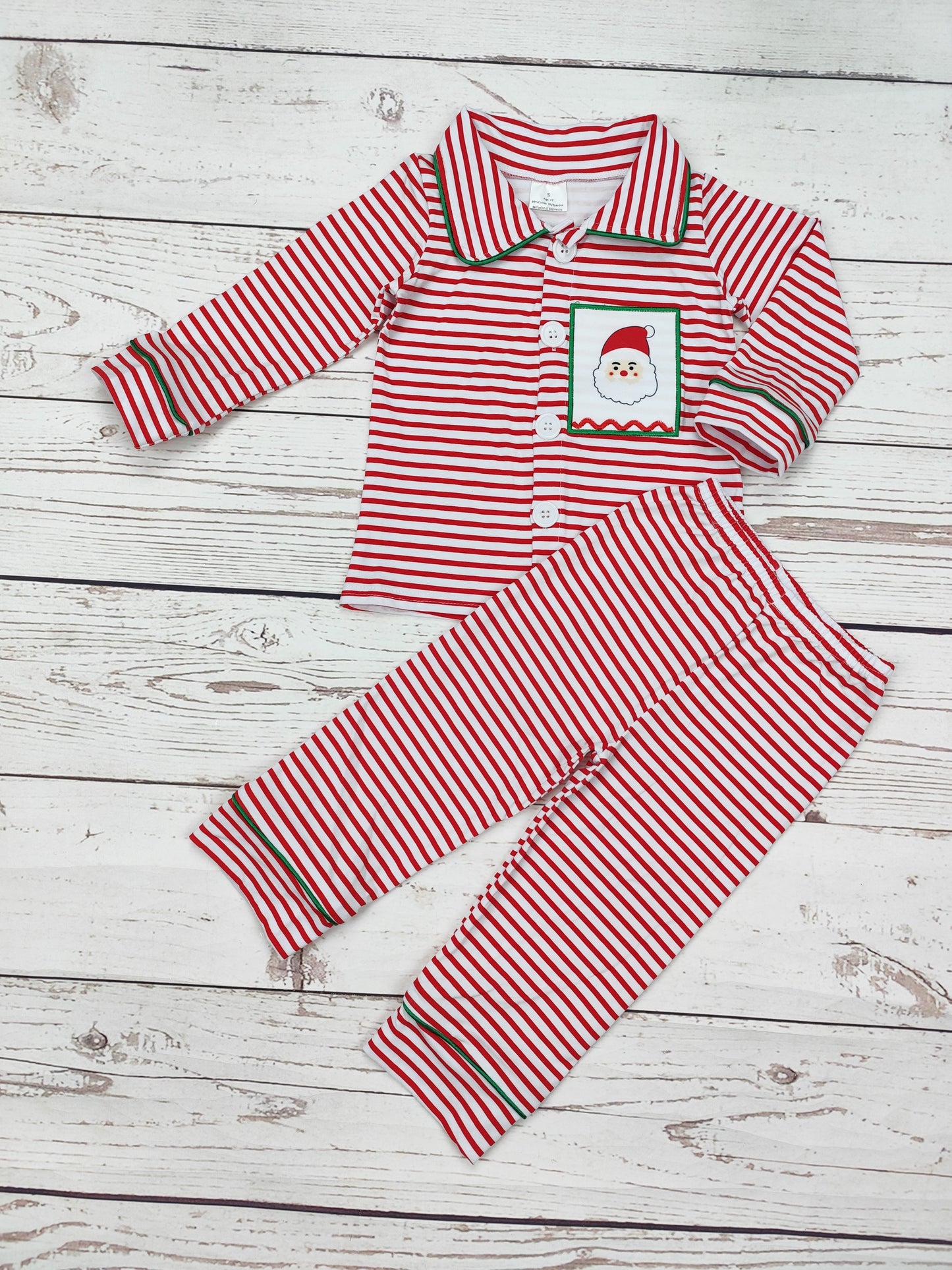 Boys Santa Appliqué Christmas Sleepwear Set