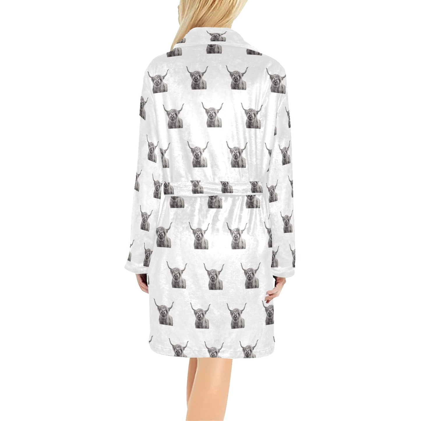 Silly Highland Cow Women's Western Bath Robe