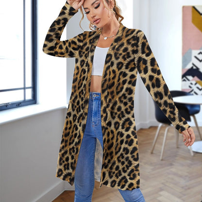 Baha Ranch Retro Pop Western Leopard Lightweight Cardigan