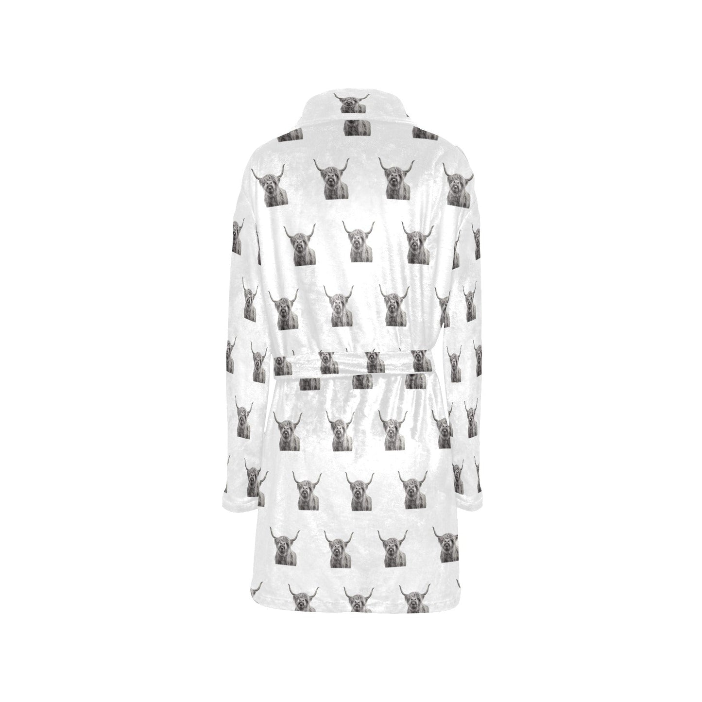 Silly Highland Cow Women's Western Bath Robe