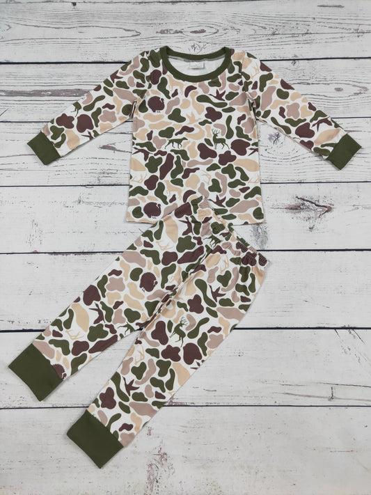 Baby Boys Hunting Camouflage Printed Pajamas set