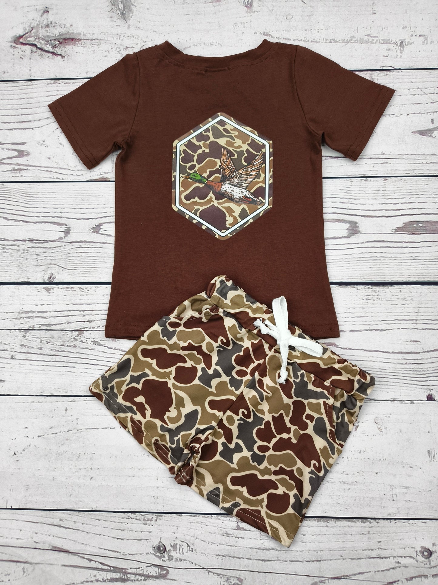 Duck Camouflage Print Toddler Boys Clothes