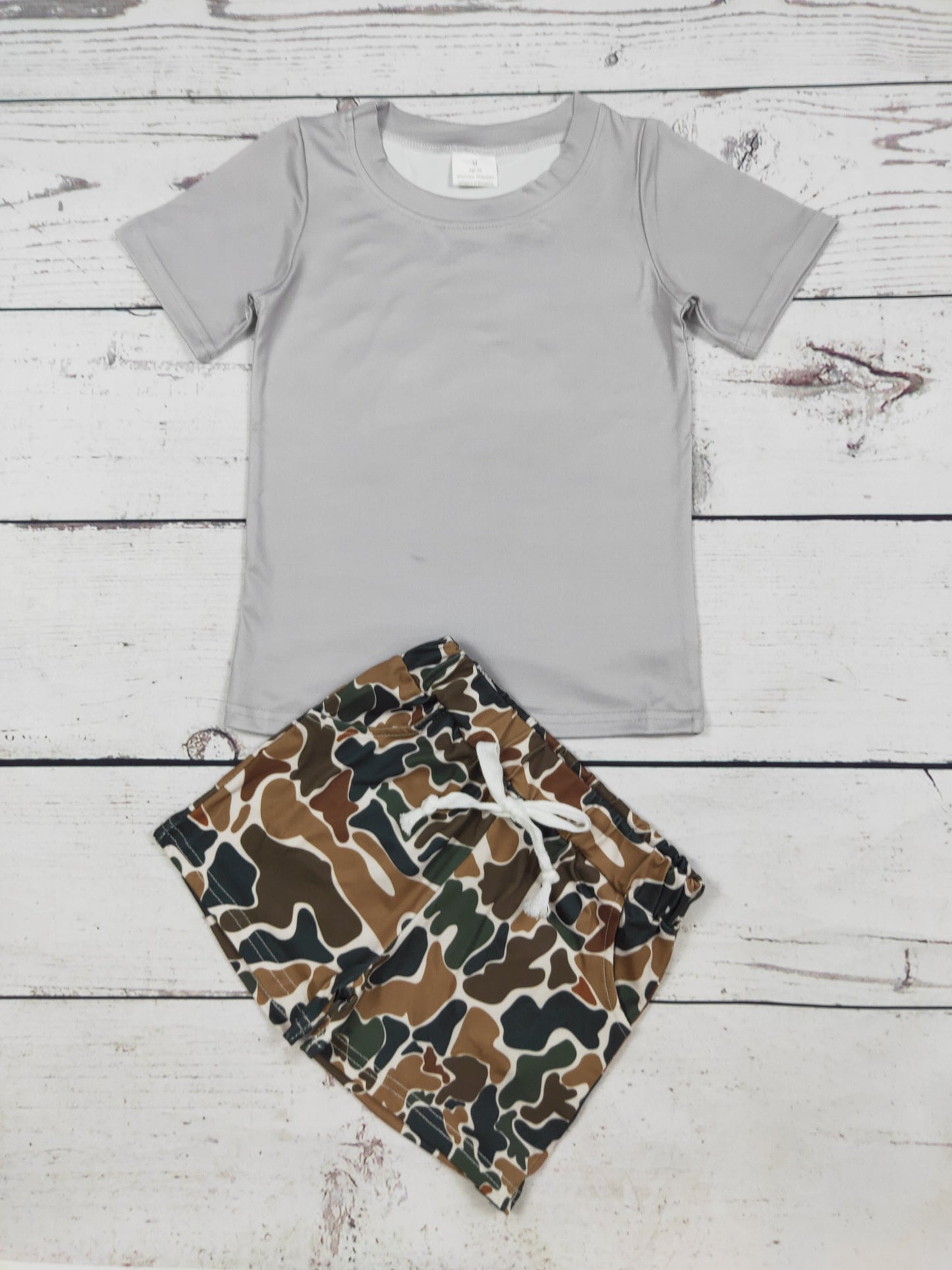 Baby Boy Camo Printed Top Shorts Set