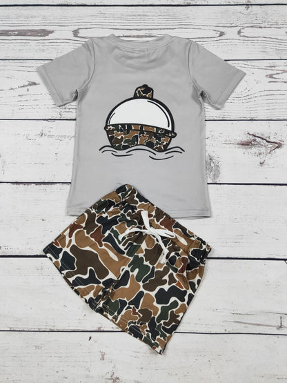 Baby Boy Camo Printed Top Shorts Set