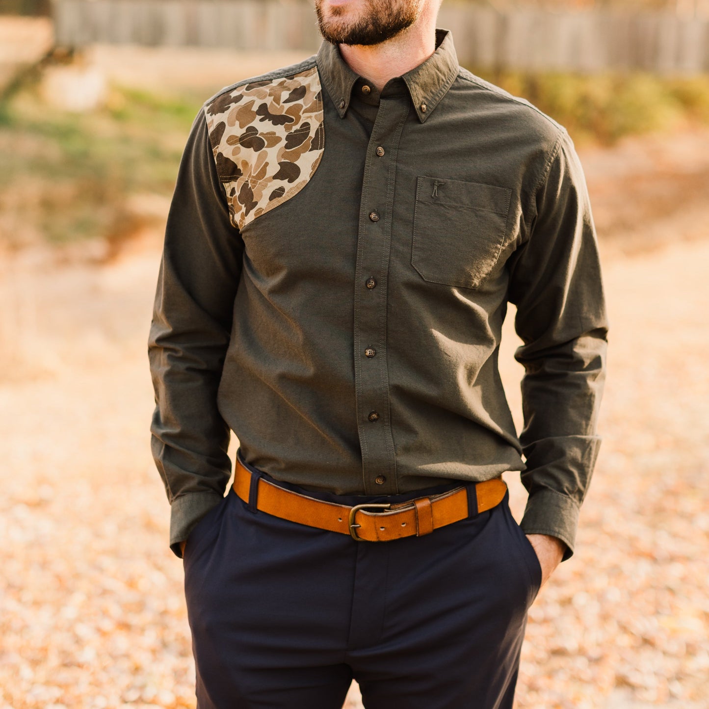 Sportsmans Shirt - Moss Oxford/Original Camo