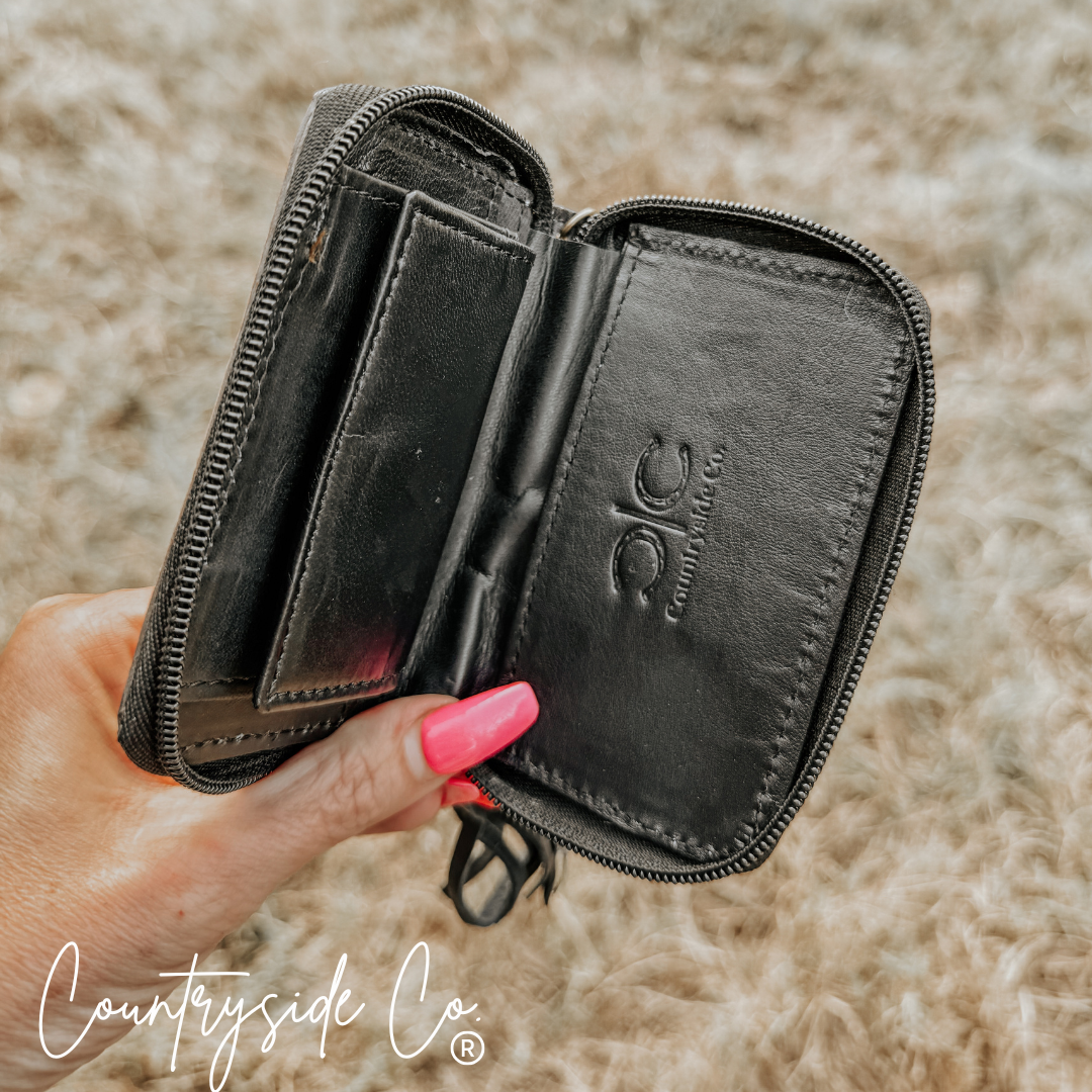 The Sidekick Checkered Mini Wallet Keychain