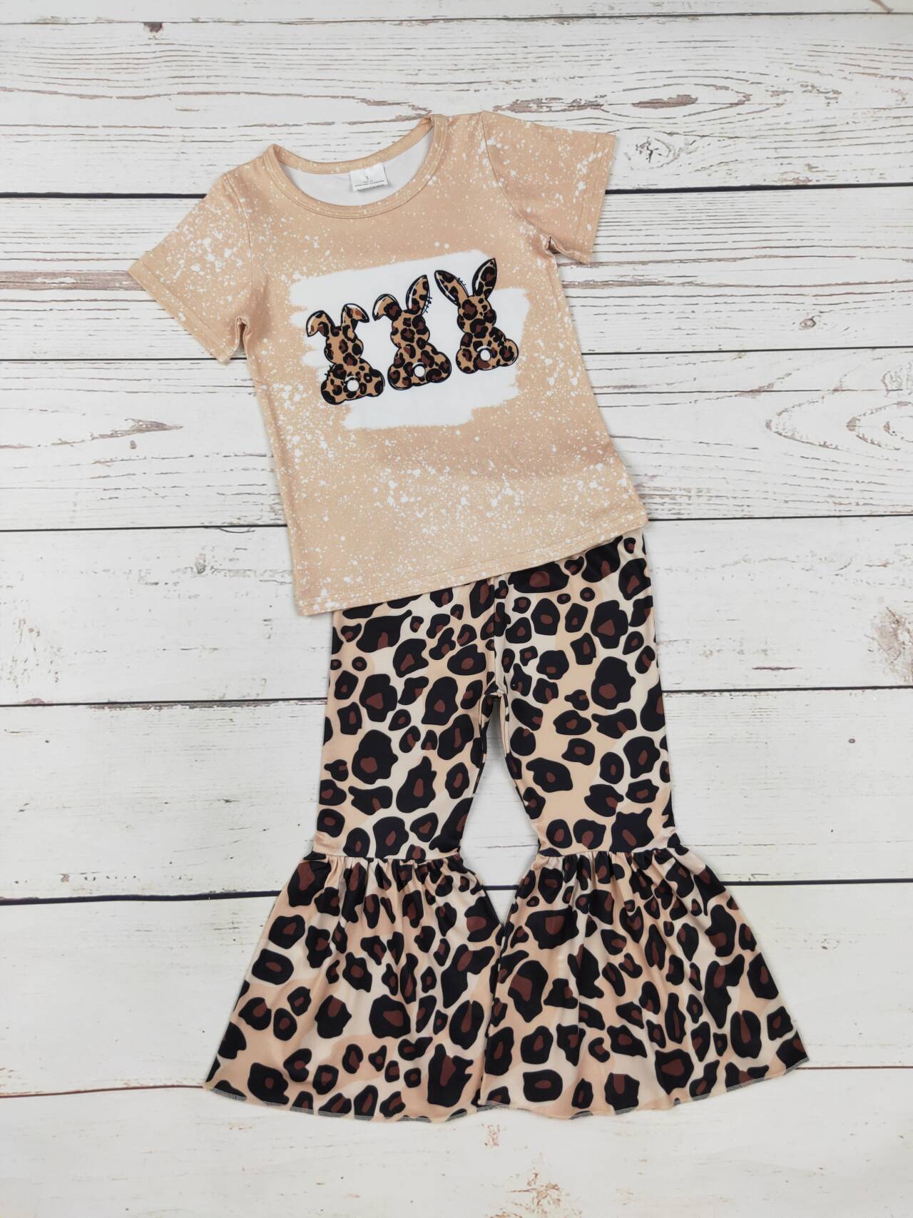 Girls Cheetah Print Bunny Easter Set