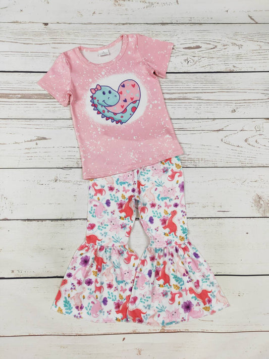 Girls Dinosaur Print Valentine's Day Set