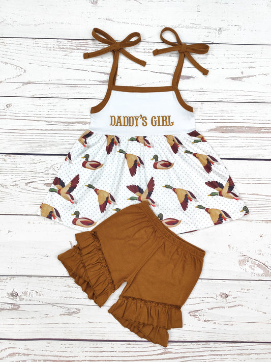 Daddy's Girl Appliqué Duck Print Set