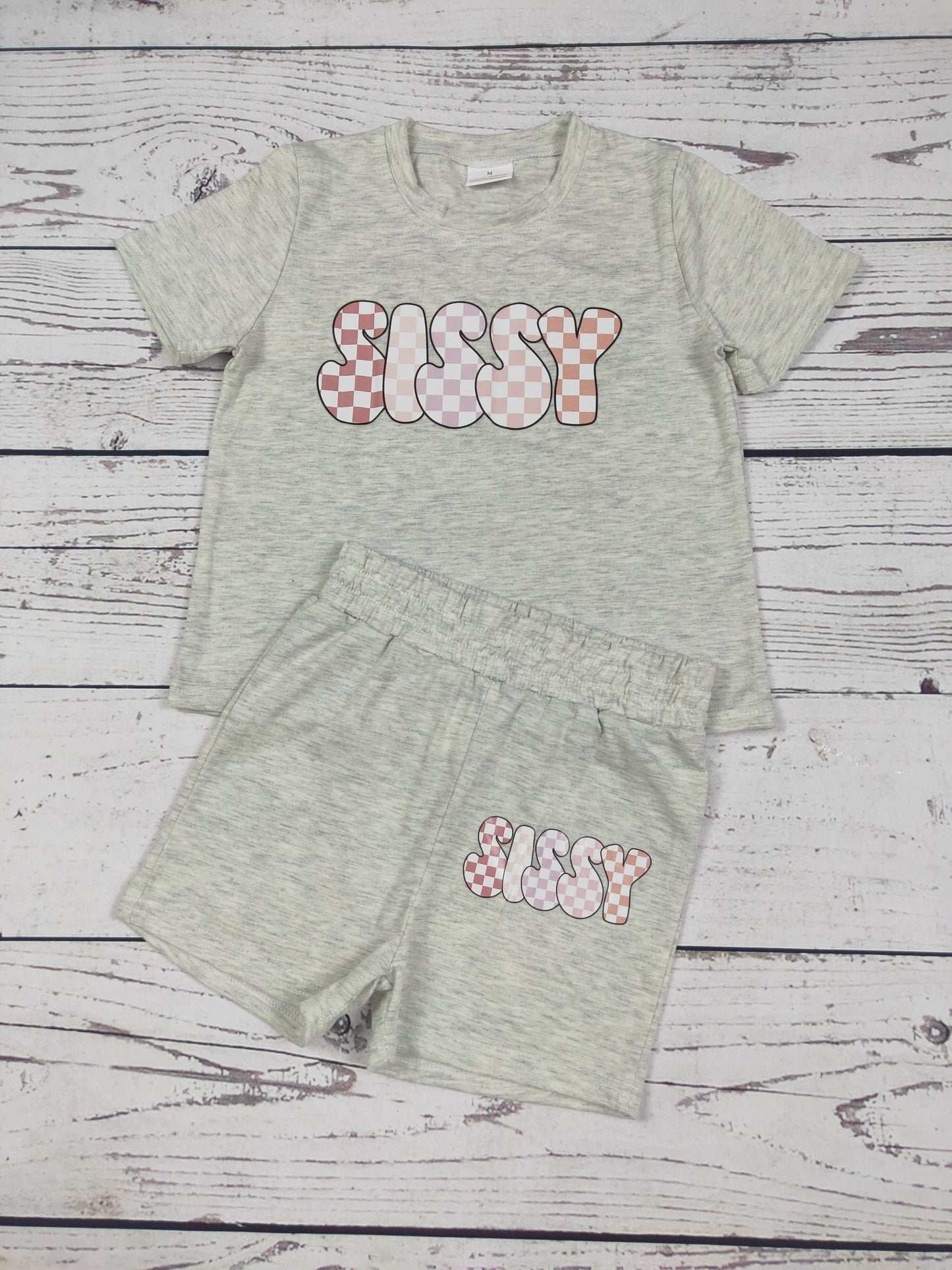 Checkered SISSY Baby Kids Outfit