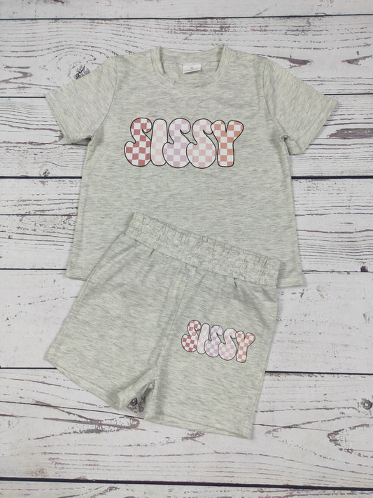 Checkered SISSY Baby Kids Outfit