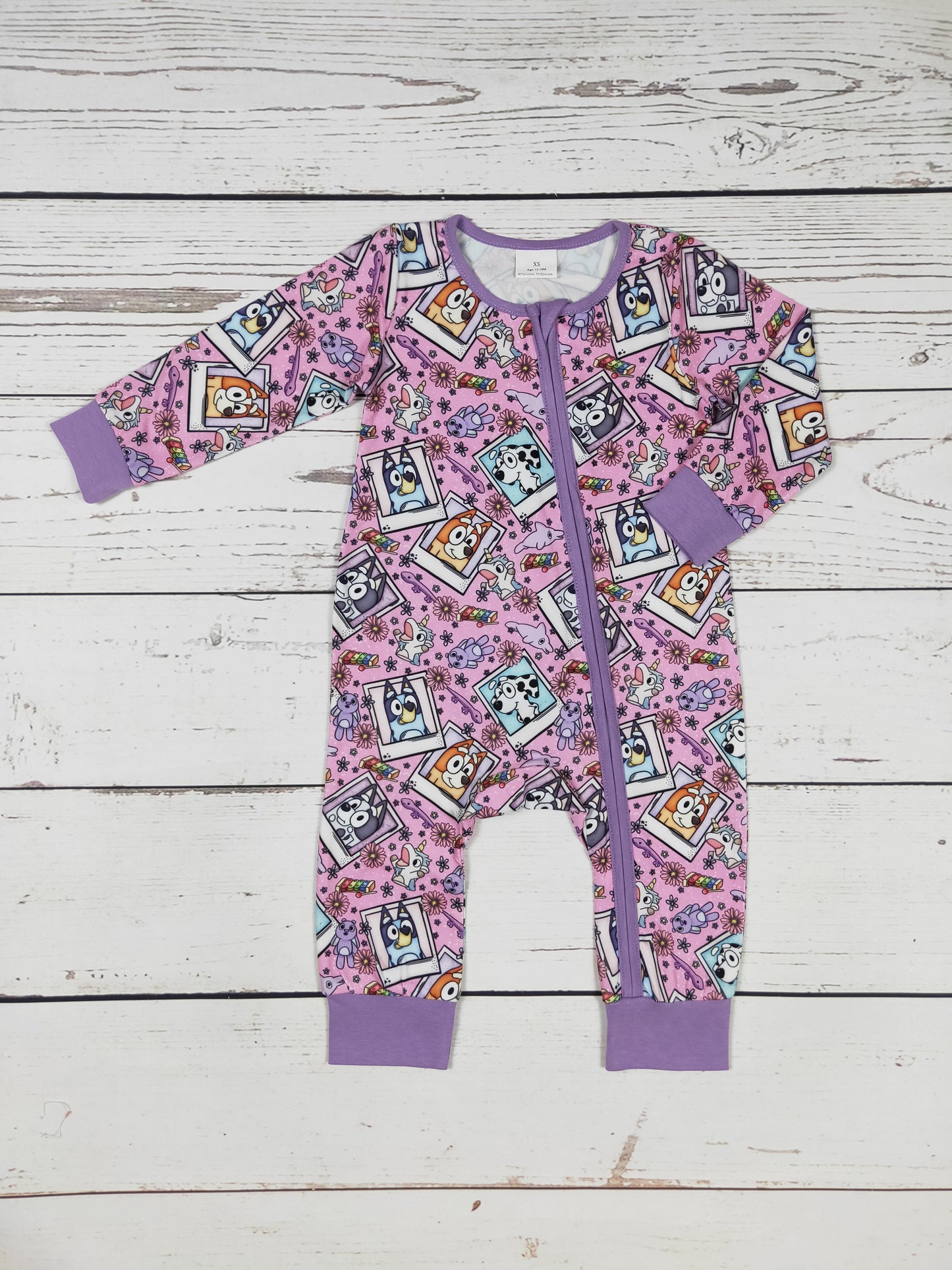 Cute Pattern Baby Girl Zip Romper