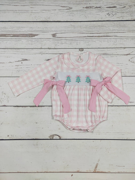 Checkered Christams Tree Appliqué Bubble