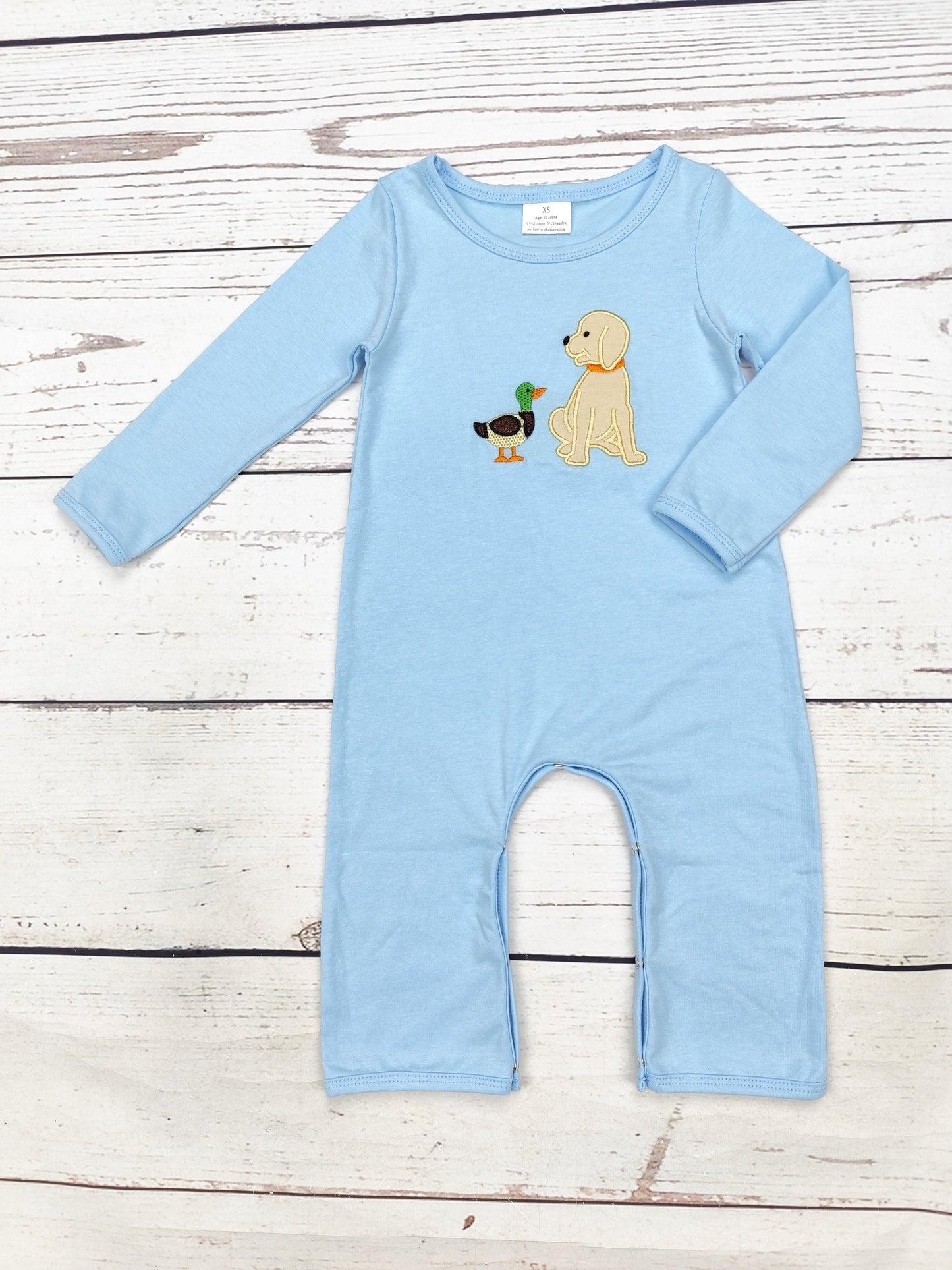 Boy Dog Duck Appliqué Romper