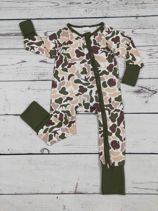 Hunting Camouflage Printed Baby Zippy