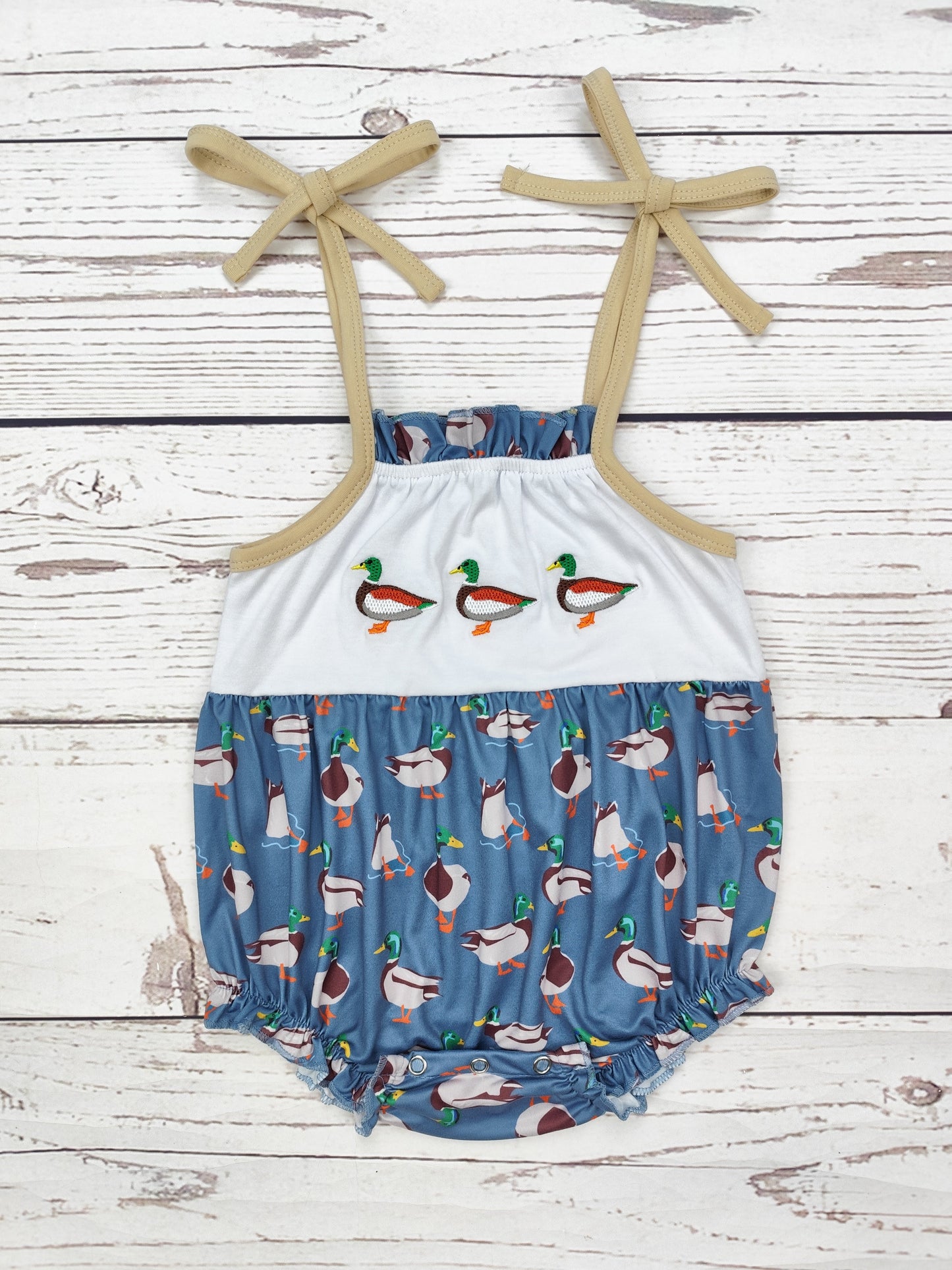 Baby Girl Duck Appliqué Bubble