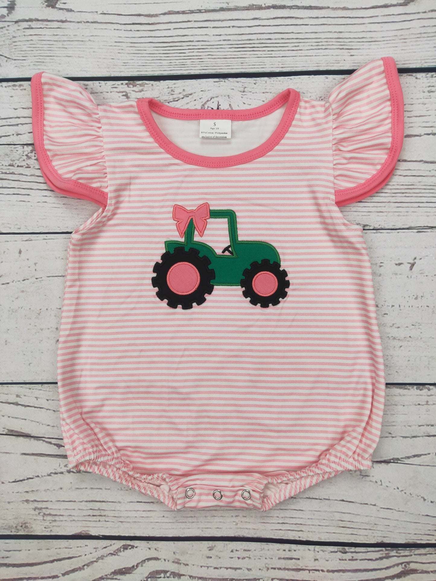 Baby Girl Appliqué Farm Bubble