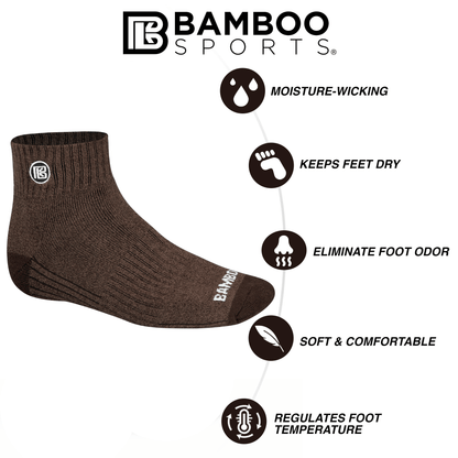 Premium Bamboo Rayon Quarter High Crew Socks