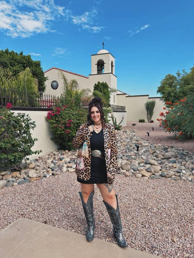 Baha Ranch Retro Pop Western Wild West Leopard Blazer